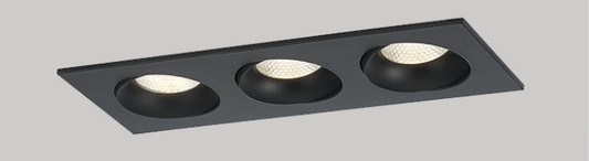 Hi-Bright HB-G335R triple-head recessed LED gimbal in black