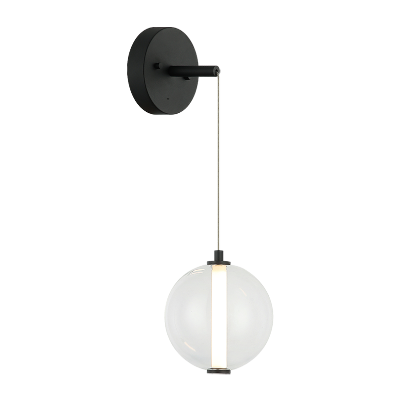 Matteo Lighting Belange W69601MBCL Matte Black Wall Sconce