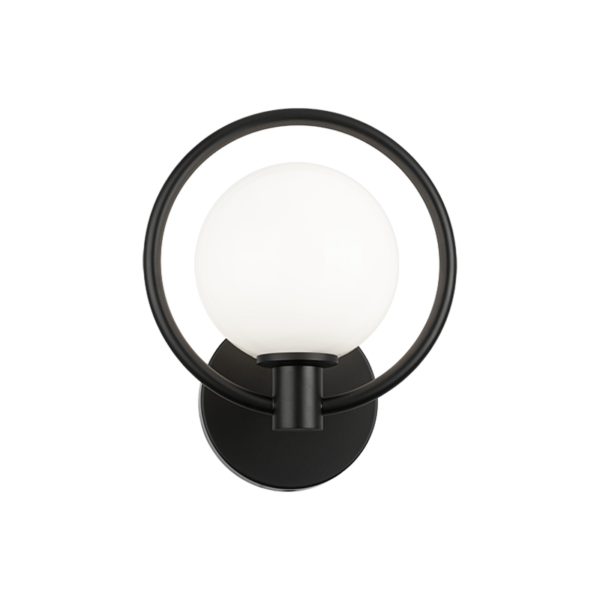 Matteo Lighting Aerial W71301BKOP Black Opal Glass Wall Sconce