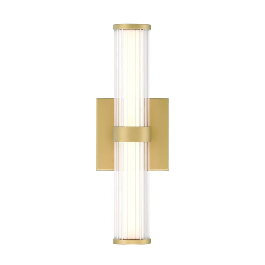 Eurofase Fayton 14 inch outdoor wall sconce Gold with clear glass