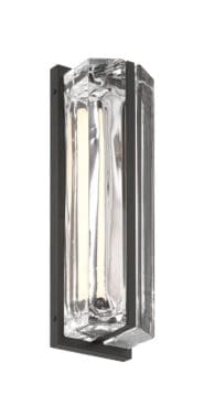 Eurofase Langferd Outdoor Wall Sconce in Matte Black with Clear Glass