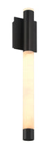 Load image into Gallery viewer, Eurofase Ronda outdoor wall sconce angled view in Matte Black with alabaster
