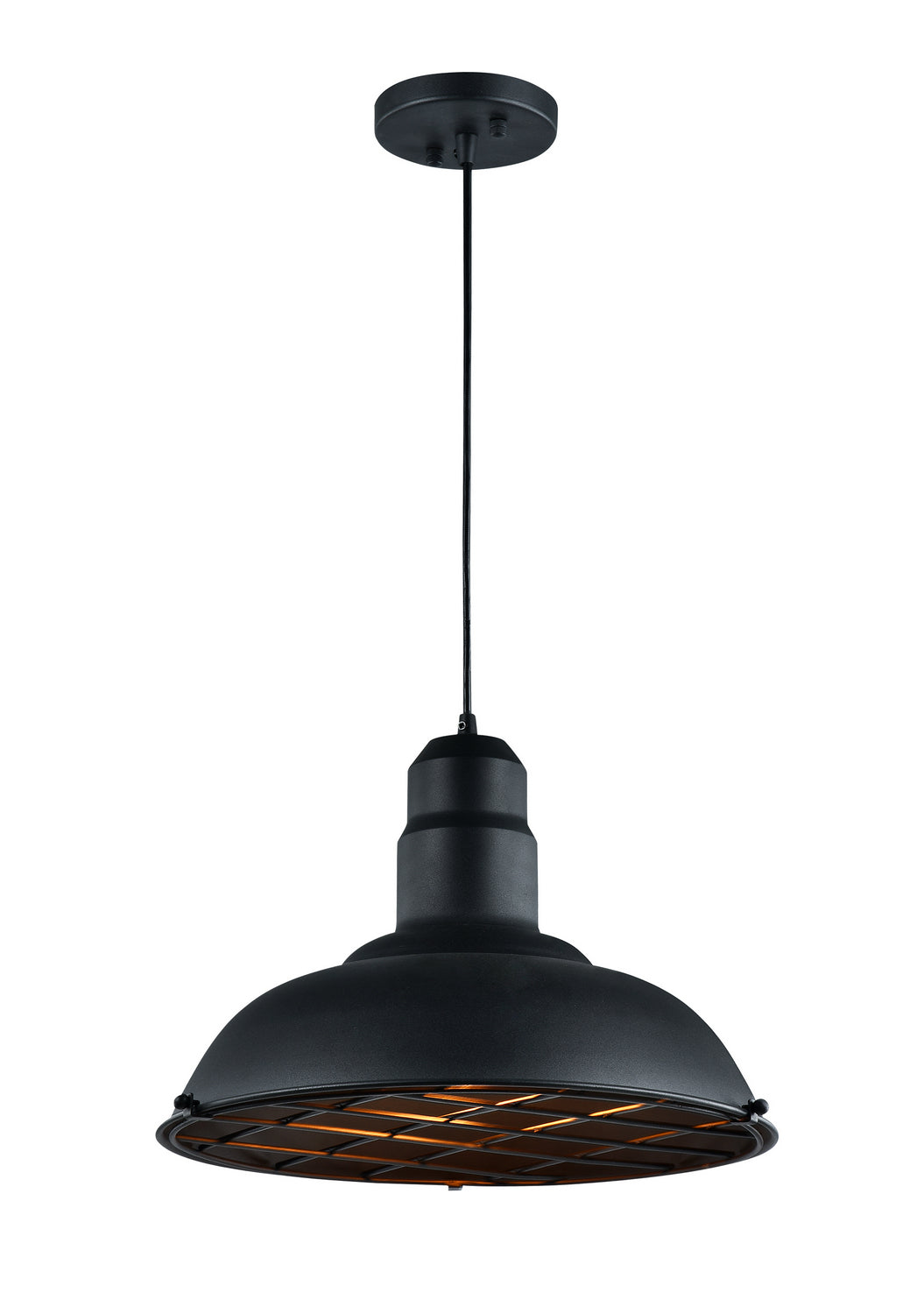 Matteo Lighting Clarkson C54111MB industrial pendant in Matte Black