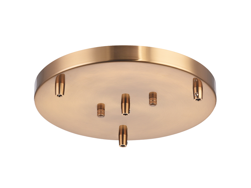 Matteo Lighting CP0103AG round line voltage multi ceiling canopy in Aged Gold Brass