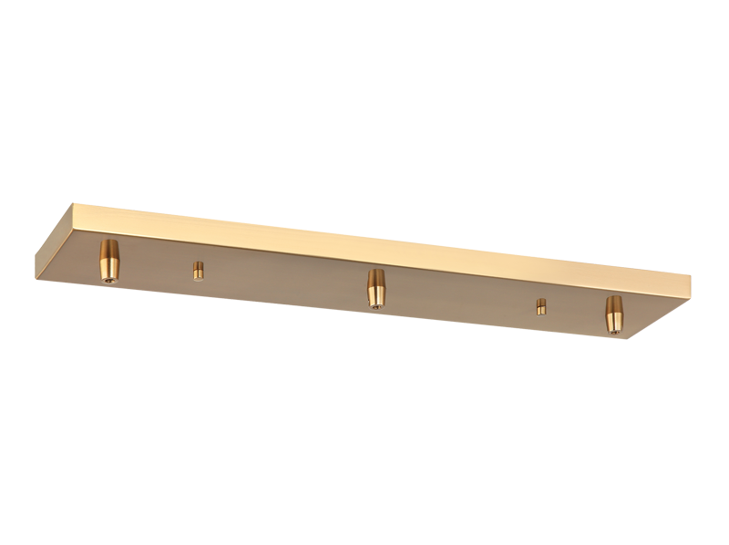 Matteo Lighting CP0203AG linear line voltage multi ceiling canopy in Aged Gold Brass