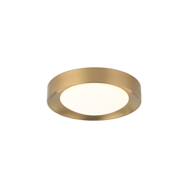 Matteo Lighting Essene M10001AG LED flush mount in Aged Gold Brass