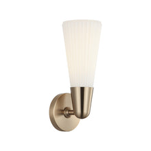 Load image into Gallery viewer, Matteo Lighting Jameson wall sconce in Champagne Gold with Opal Ribbed Glass