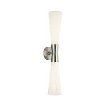 Load image into Gallery viewer, Matteo Lighting Jameson vanity light in Brushed Nickel with Opal Ribbed Glass