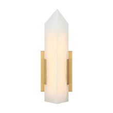 Load image into Gallery viewer, Matteo Lighting Rigio LED alabaster vanity light in Aged Gold Brass