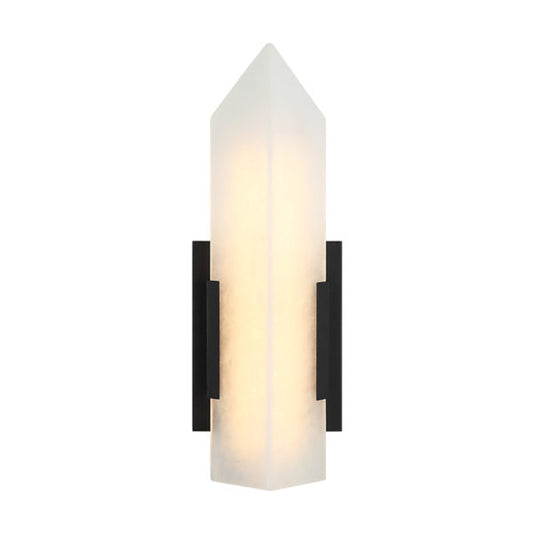 Matteo Lighting Rigio LED alabaster vanity light in Matte Black
