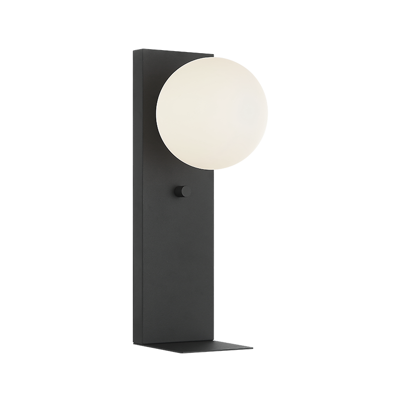 Matteo Lighting Stanley S17801MB wall sconce in Matte Black with Frosted Glass