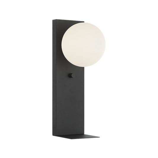 Matteo Lighting Stanley S17801MB wall sconce in Matte Black with Frosted Glass