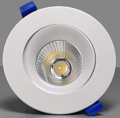 White adjustable LED recessed gimbal pot light from VEL Lighting