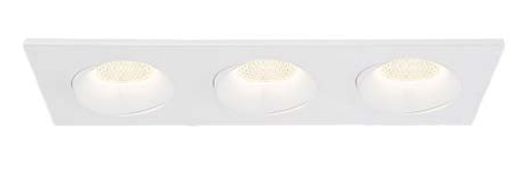 White 3.5-inch 5CCT triple-head regressed LED downlight