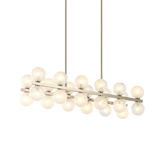 Matteo Lighting Nimbus C30724CG chandelier in Champagne Gold with white strié glass