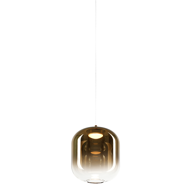 Matteo Lighting Refrax C37401AGAG LED pendant with gradient gold glass