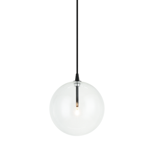 Matteo Lighting Bolha C81811BKCL clear glass pendant in Black