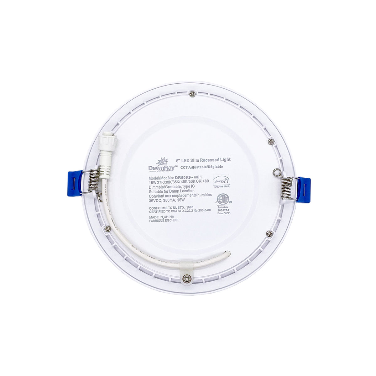 DawnRay DR60RF 6-inch round 5CCT slim LED recessed light