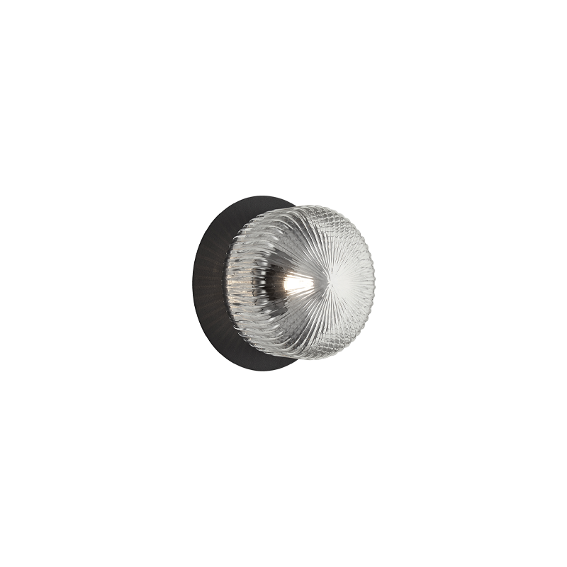 Matteo Lighting Knobbel S01301MBCL Matte Black Clear Wall Sconce