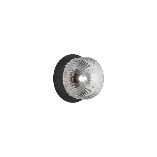 Matteo Lighting Knobbel S01301MBCL Matte Black Clear Wall Sconce
