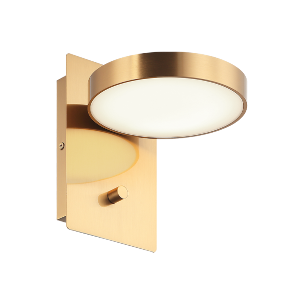 Matteo Lighting Azton S01801AG Aged Gold Brass LED Wall Sconce