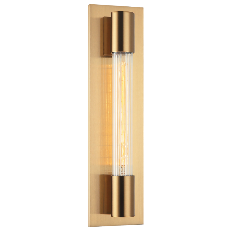 Matteo Lighting Riely S02401AG Aged Gold Brass Wall Sconce