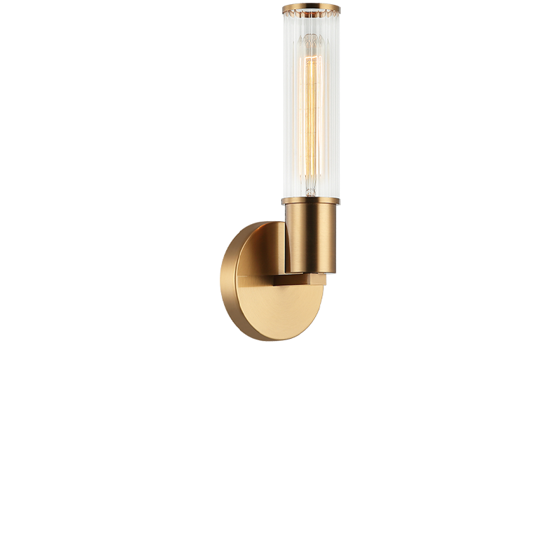 Matteo Lighting Klarice S02811AG Aged Gold Brass Wall Sconce