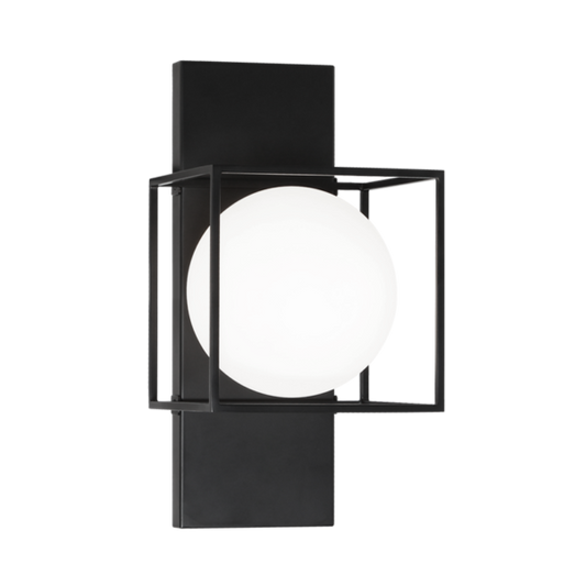 Matteo Lighting Squircle S03811BK Black Wall Sconce