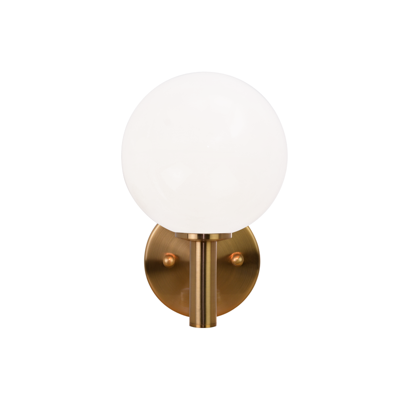 Matteo Lighting Cosmo S06001AGOP Aged Gold Brass Opal Glass Wall Sconce