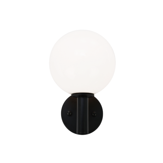 Matteo Lighting Cosmo S06001BKOP Black Opal Glass Wall Sconce