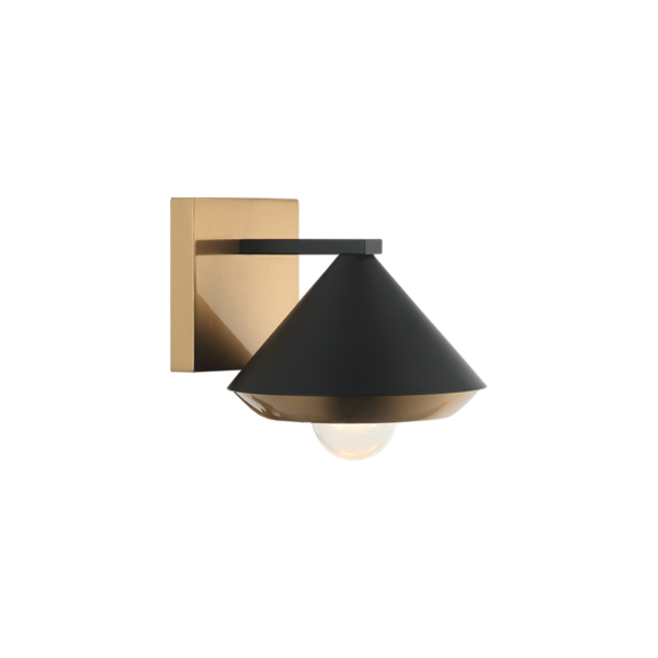 Matteo Lighting Velax S06801MBAG Matte Black Aged Gold Brass Wall Sconce