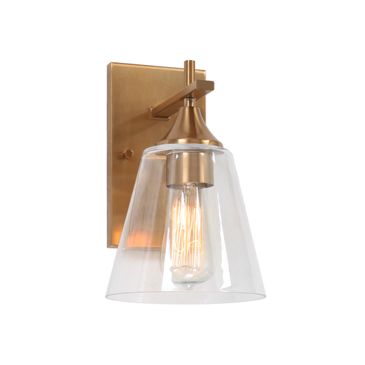 Matteo Lighting Hollis S09801AG Aged Gold Brass Wall Sconce