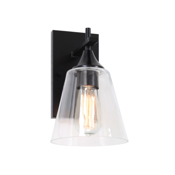Matteo Lighting Hollis S09801BK Black Wall Sconce
