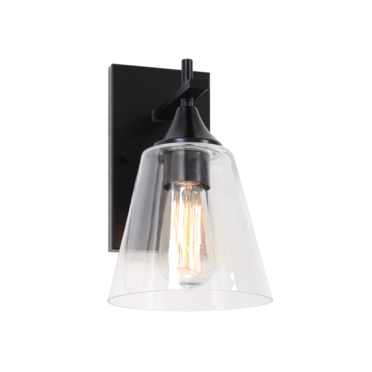 Matteo Lighting Hollis S09801BK Black Wall Sconce