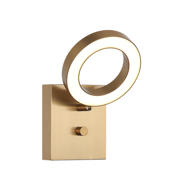 Matteo Lighting Realm S12801AG Aged Gold Brass Wall Sconce