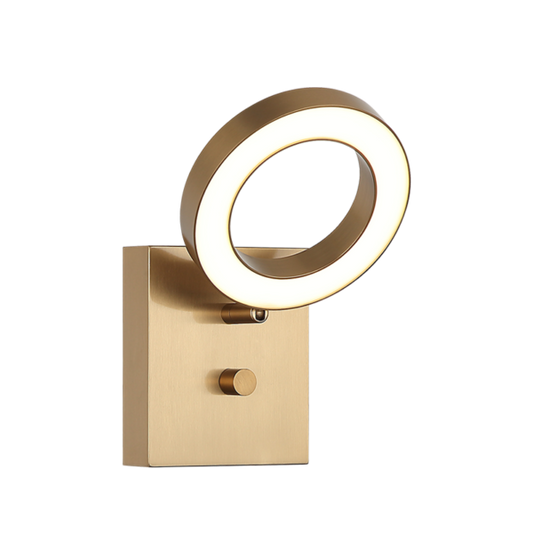 Matteo Lighting Realm S12801AG Aged Gold Brass Wall Sconce