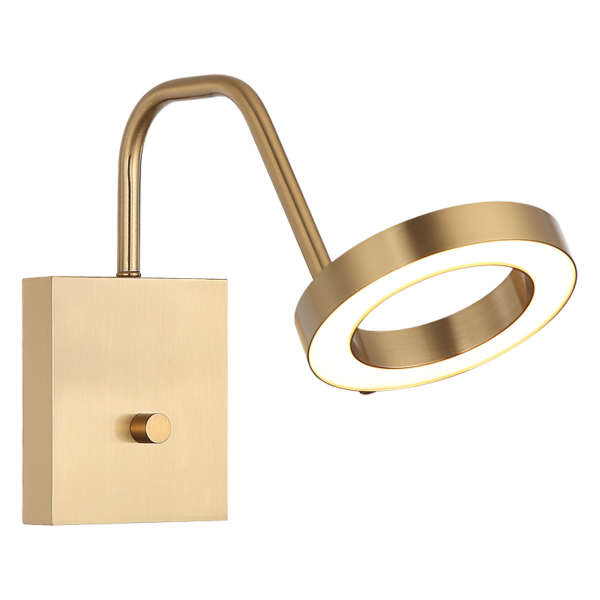 Matteo Lighting Realm S12811AG Aged Gold Brass Wall Sconce