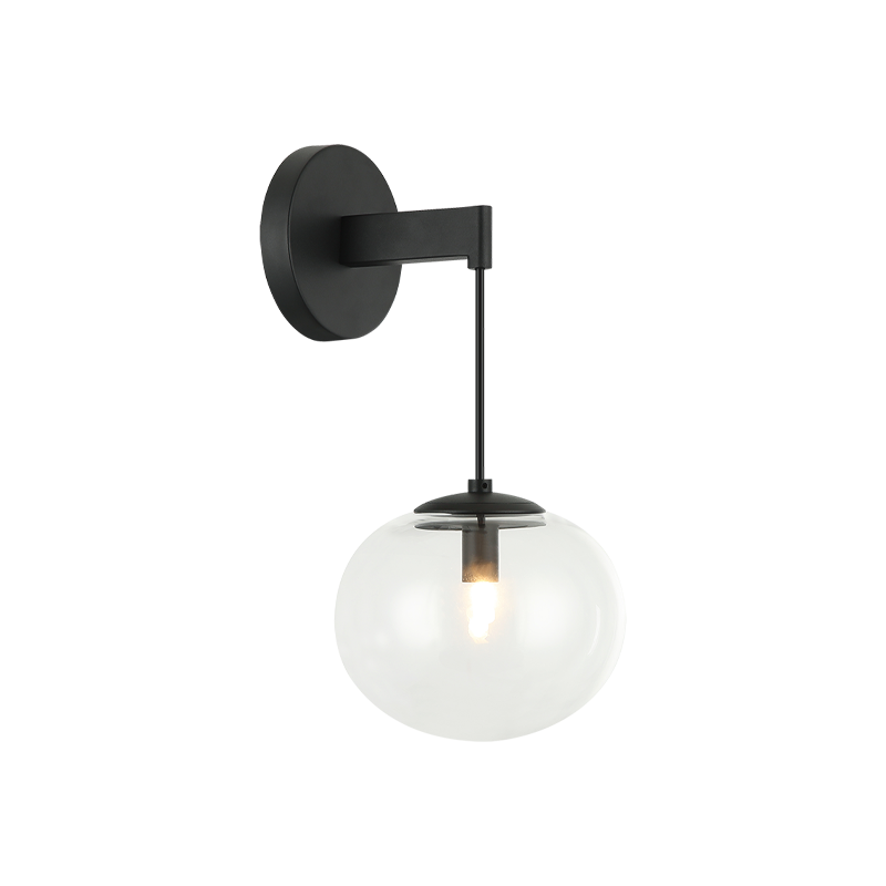 Matteo Lighting Bulbus W38101MB Matte Black Wall Sconce