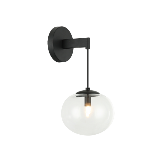Matteo Lighting Bulbus W38101MB Matte Black Wall Sconce