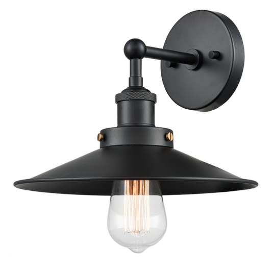 Matteo Lighting Bulstrode's Workshop W46111BKBK Black Wall Sconce