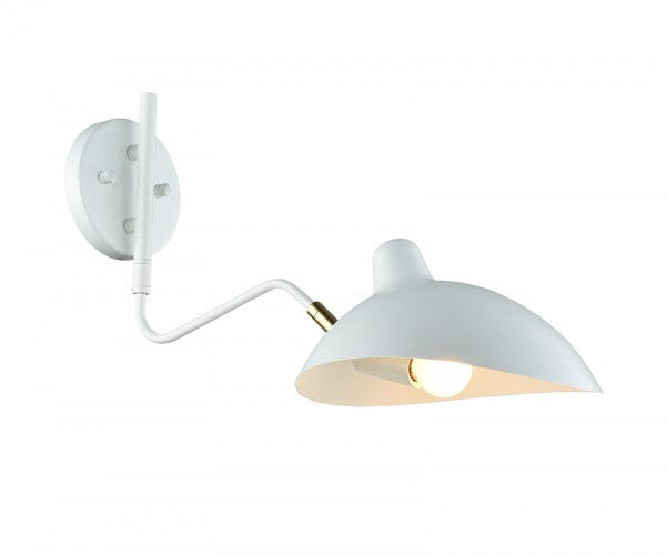 Matteo Lighting Droid W57901WH White and Brushed Gold Wall Sconce