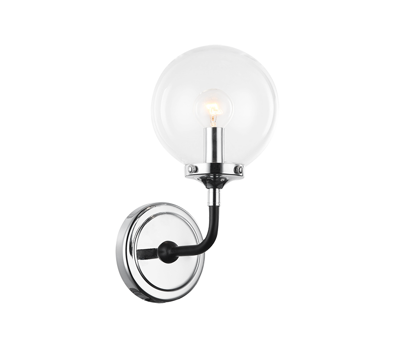 Matteo Lighting Particles W58201CHCL Chrome Clear Glass Wall Sconce