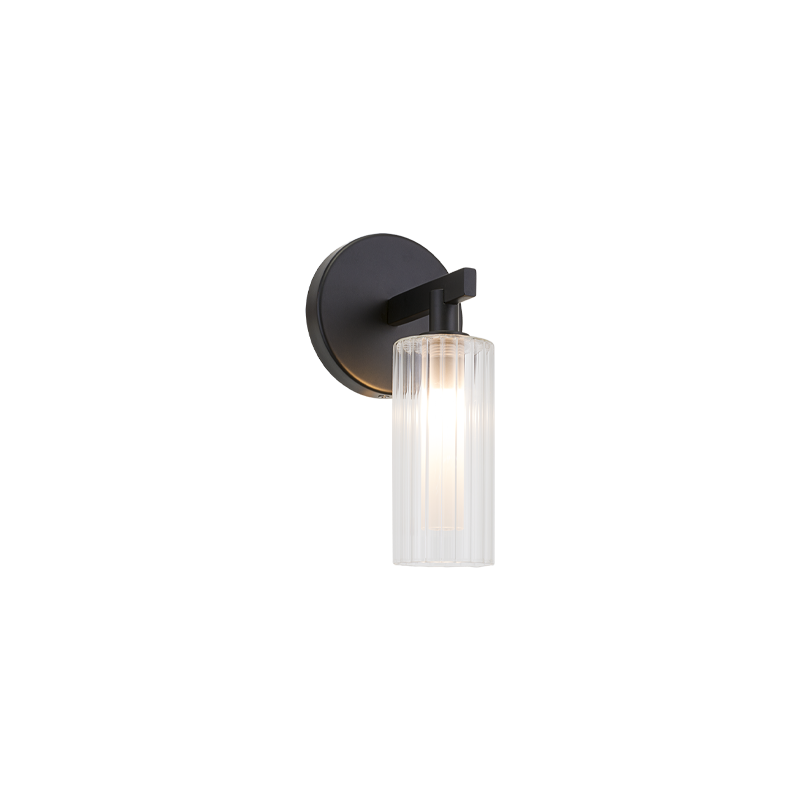 Matteo Lighting Kristof W60801BK Black Wall Sconce