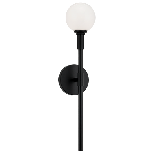 Matteo Lighting Candelstix W64801BKOP Black Opal Glass Wall Sconce