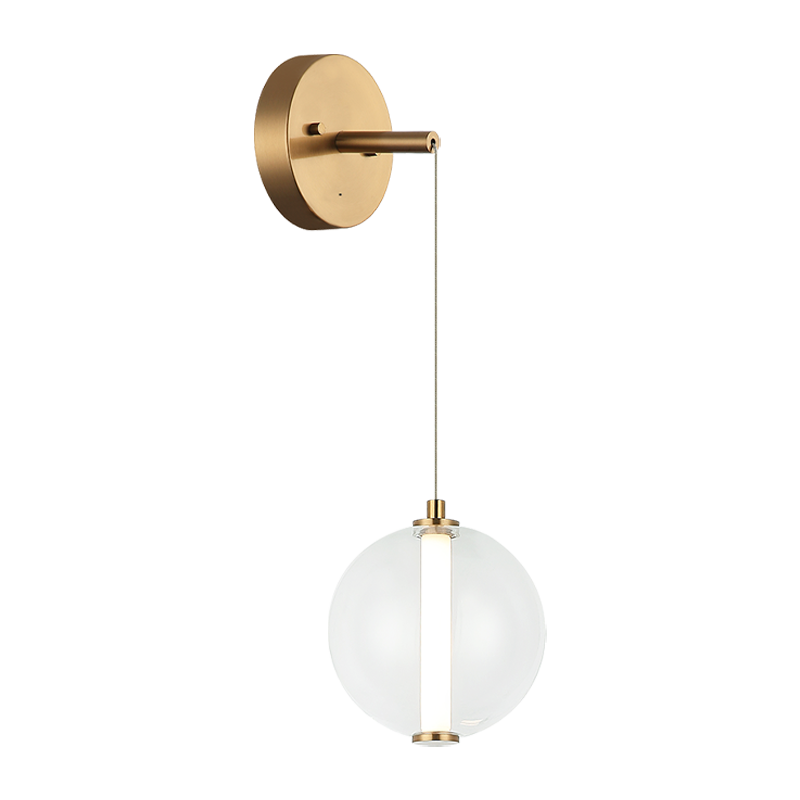 Matteo Lighting Belange W69601AGCL Aged Gold Brass Wall Sconce