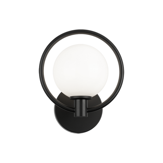 Matteo Lighting Aerial W71301BKOP Black Opal Glass Wall Sconce