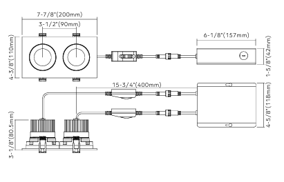 Hi-Bright HB-G235R dual-head recessed LED gimbal dimensions and specifications