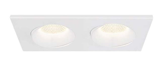 White 3.5-inch 5CCT double-head regressed LED downlight
