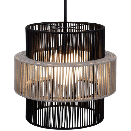 Eurofase Aden outdoor pendant 46632-012 matte black with grey rope