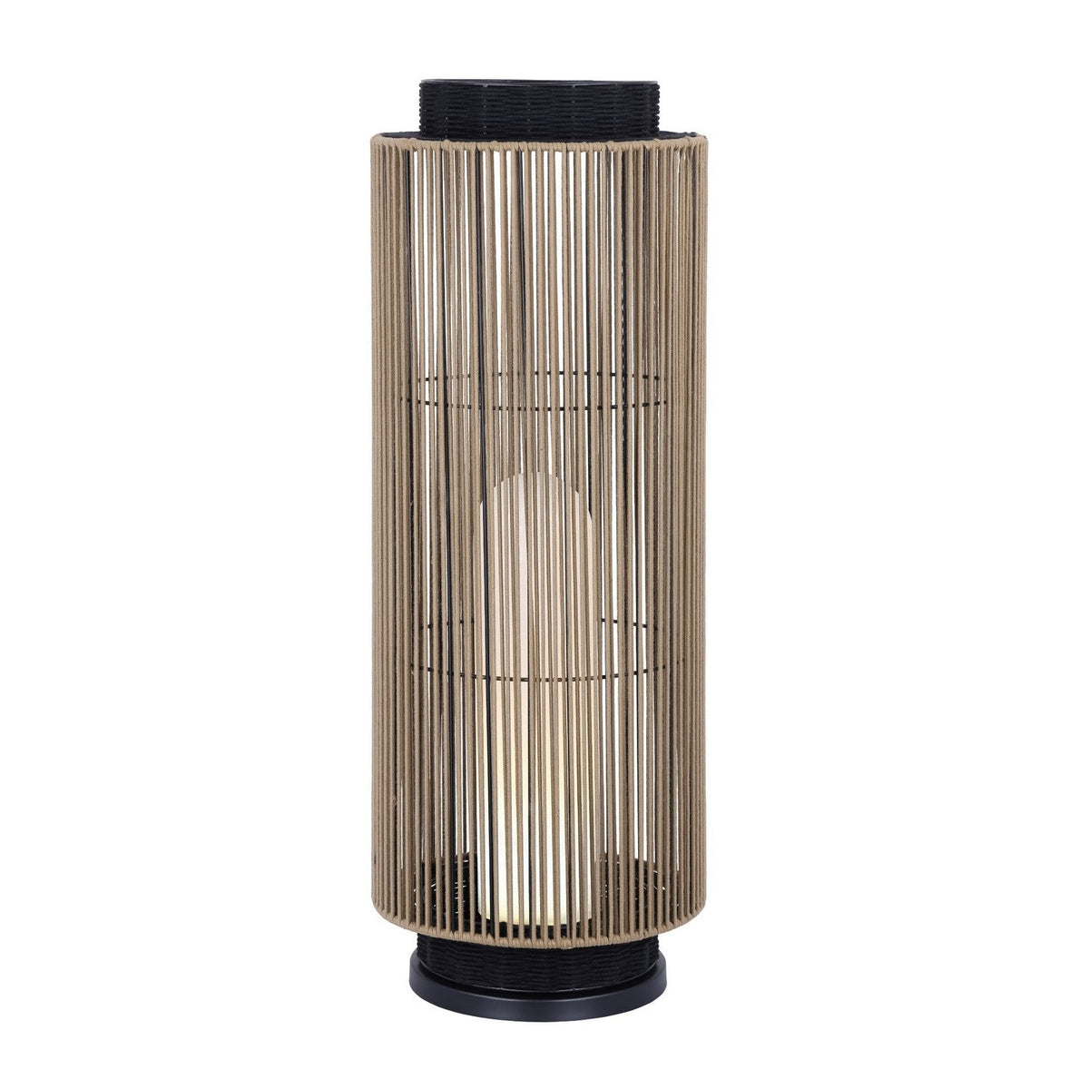 Eurofase Aden outdoor floor lamp 46630-018 matte black with brown rope